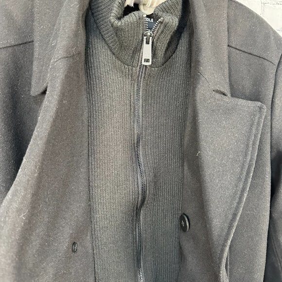 Kenneth Cole Double Breasted Wool Blend Peacoat Jacket, Size Large, Black,‎ NWOT - Picture 7 of 14
